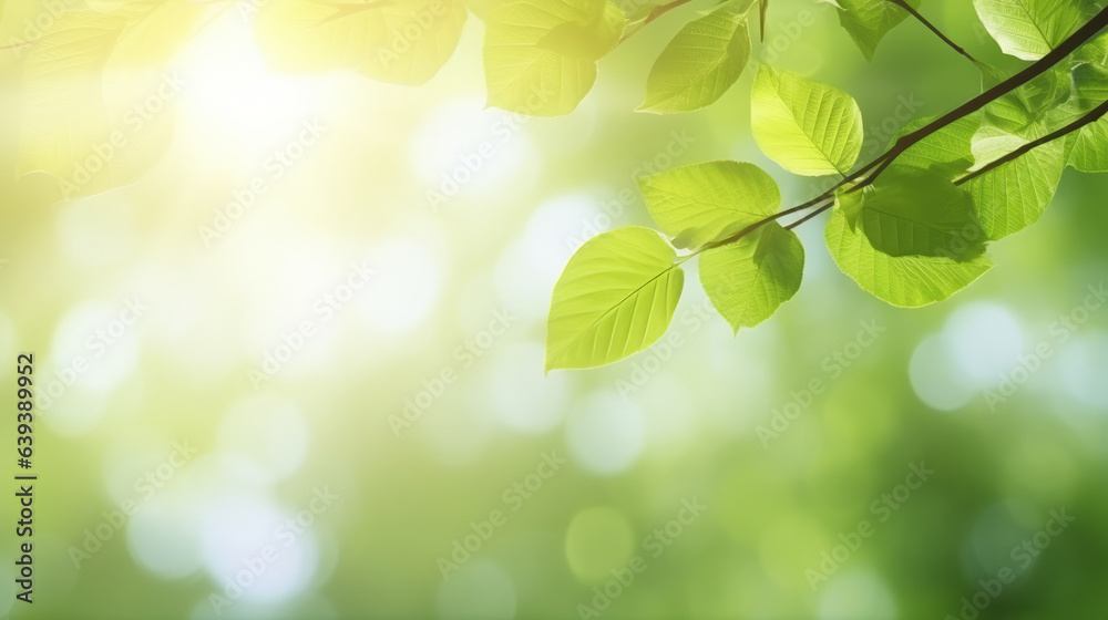 A vibrant green leafy branch against a A vibrant green leafy branch against a