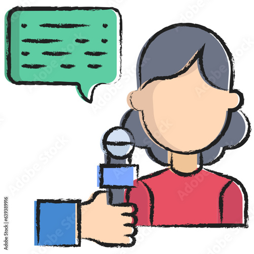 Hand drawn News Reporting icon