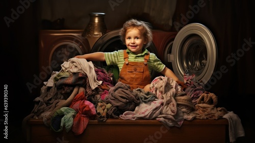 Early Lessons in Responsibility: A Child Engages in Laundry Duties
