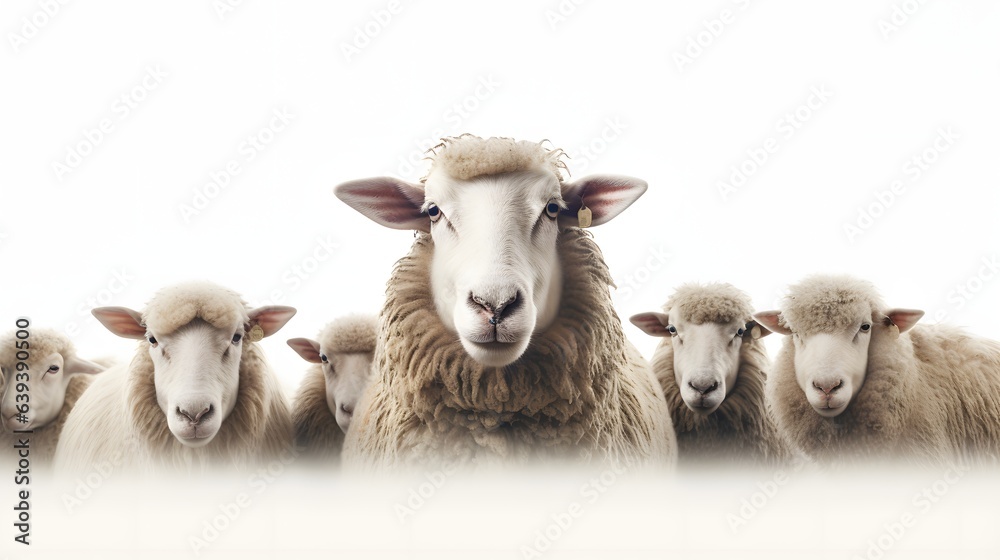 Sheep on white background