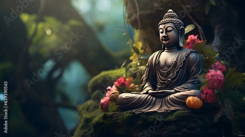 Die Weisheit des Buddha  Skulptur in Meditation