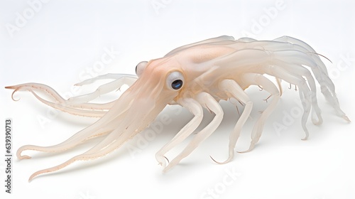 Squid on white background