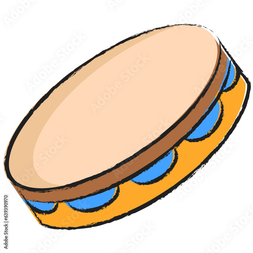 Hand drawn Tambourine icon