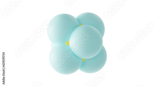 sulfur hexafluoride molecule, sulphur hexafluoride molecular structure, isolated 3d model van der Waals