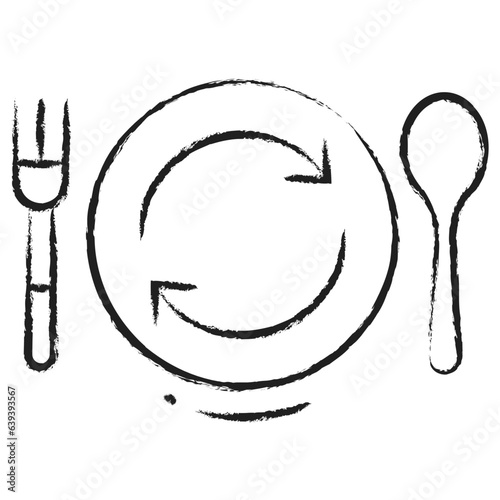 Hand drawn Binge eating icon