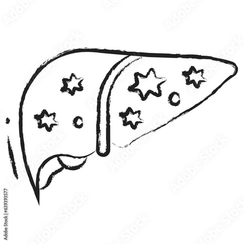 Hand drawn cirrhosis icon