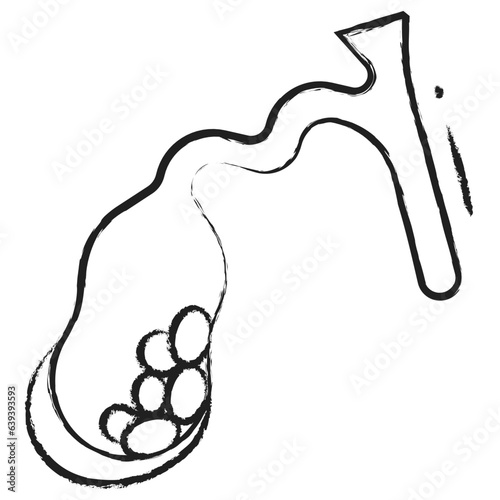 Hand drawn gallbladder disease icon