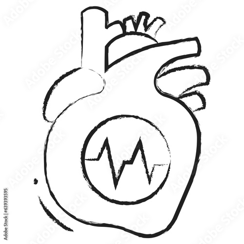 Hand drawn heart disease icon