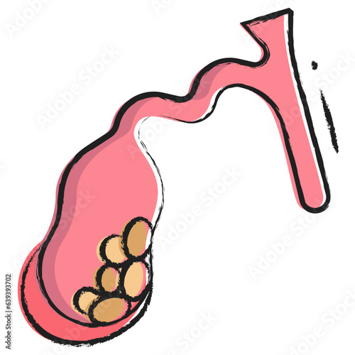 Hand drawn gallbladder disease icon
