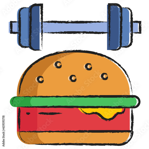 Hand drawn unhealthy food icon