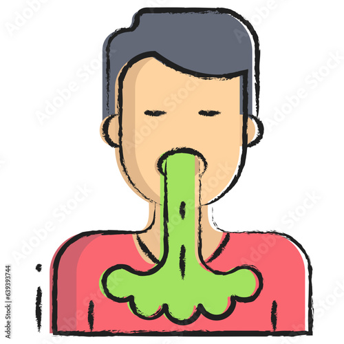 Hand drawn Vomiting icon