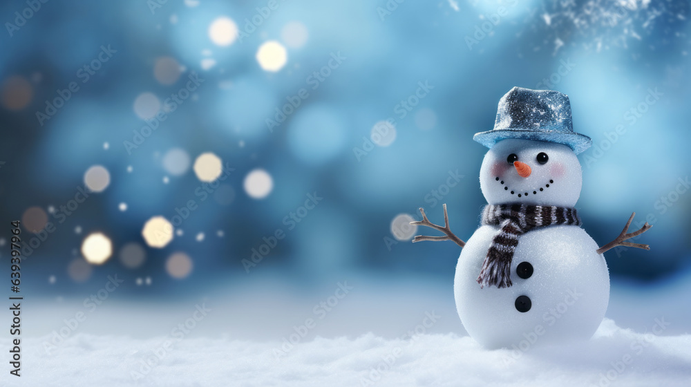 A snowman wearing a hat and scarf A snowman wearing a hat and scarf