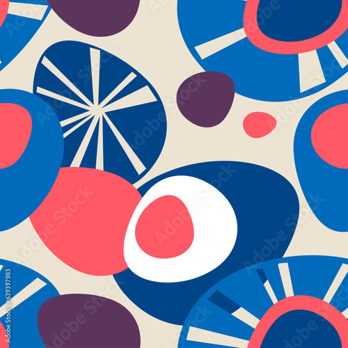 vector pattern designs, illustration, inspirational, floral, abstract, color concept, organic shapes, for fashion, backgrounds, textile, blue, pink (ID: 639397983)