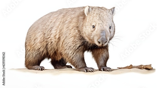 wombat on a white background photo