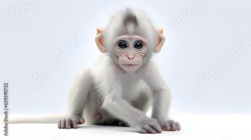 baby monkey on a white background