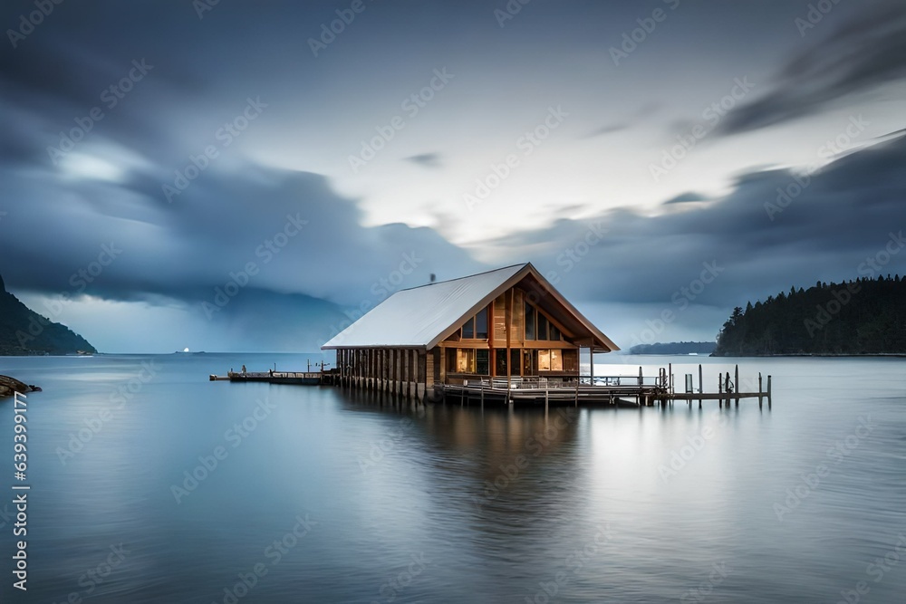 Floating Restaurant in a Cloudscape
