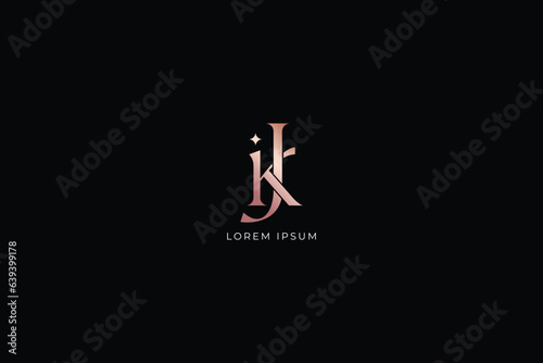  jk letter modern luxury style fashion brand luxury style design modern style creative golden wordmark design typography illustration, jk wordmark, kj logo photo