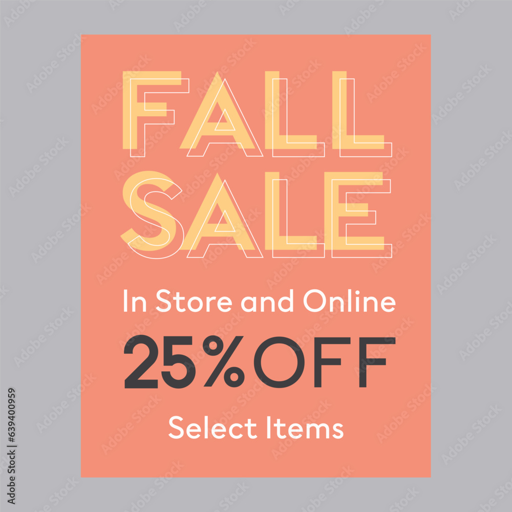 Fall sale 25% off discount promotion poster