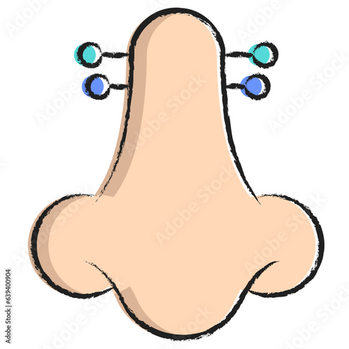 Hand drawn Nose Piercing icon
