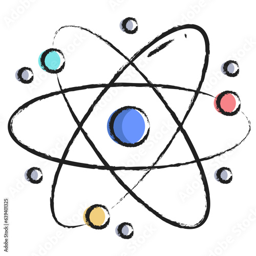 Hand drawn atom icon