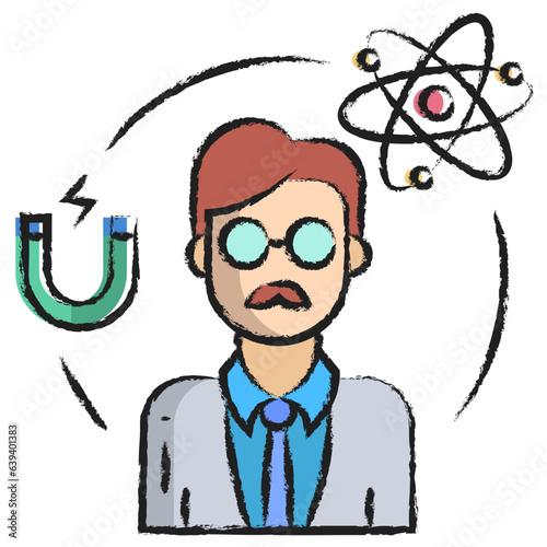 Hand drawn Physicist icon