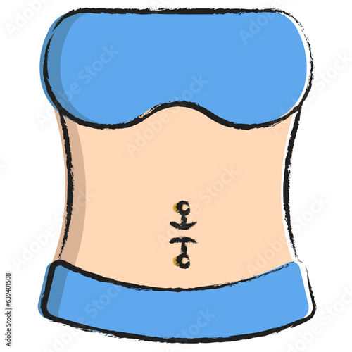 Hand drawn Navel piercing icon