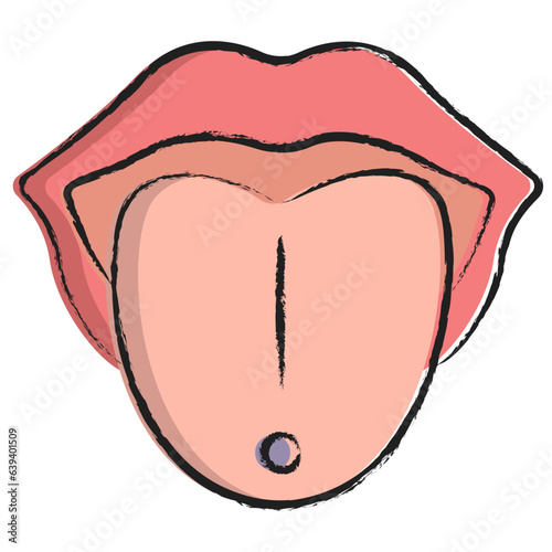 Hand drawn Mouth piercing icon