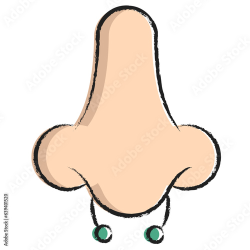 Hand drawn Nose Piercing icon