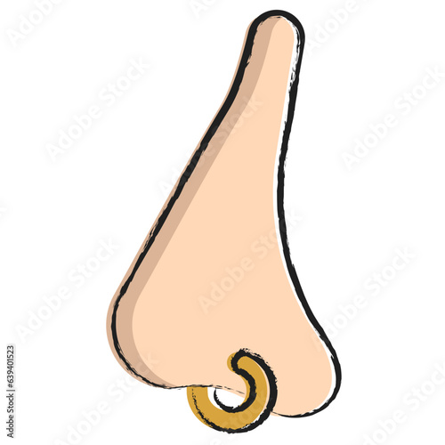 Hand drawn Nose Piercing icon