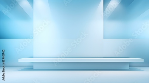 Wallpaper Mural Abstract Studio Background in light blue Colors. Minimal Showroom for Product Presentation
 Torontodigital.ca