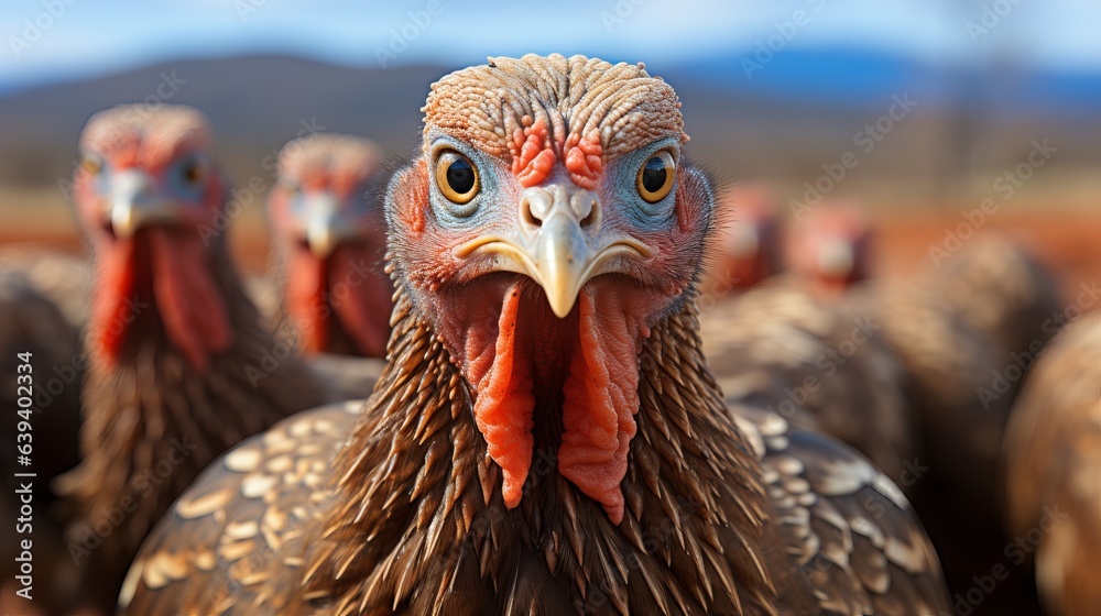 Turkey on a blurred background. Place for text, banner with bird, traditionally American bird for Thanksgiving day, symbol of festive feast. Generative AI
Turkey on a blurred background. Place for text, banner with bird, traditionally American bird for Thanksgiving day, symbol of festive feast. Generative AI
