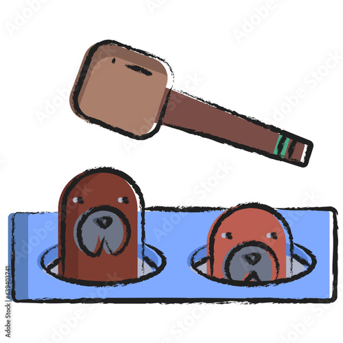 Hand drawn Whack a mole icon