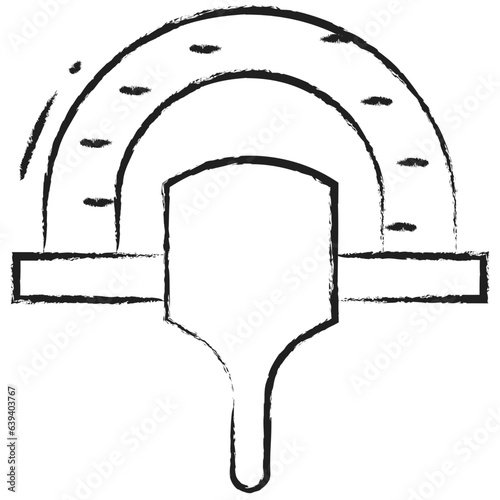 Hand drawn wood firing pizza icon