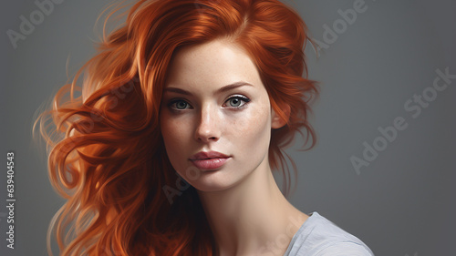 art sketch of a beautiful woman with red hair