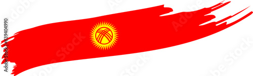 Kyrgyzstan Flag Painted Stroke photo