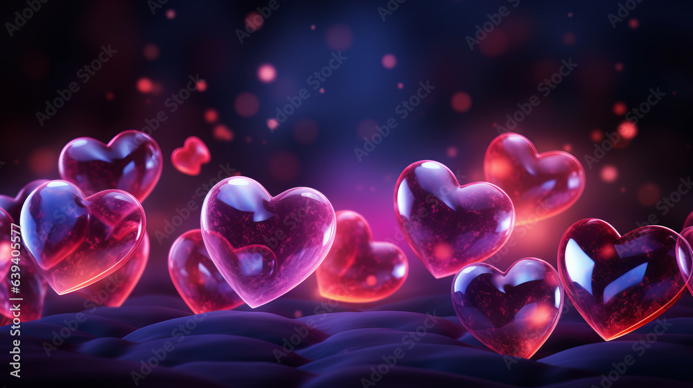 Floating hearts in the air Floating hearts in the air