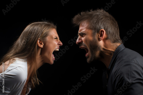 Clashing Voices: Man and Woman Screaming in Studio