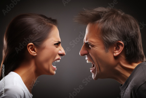 Clashing Voices: Man and Woman Screaming in Studio