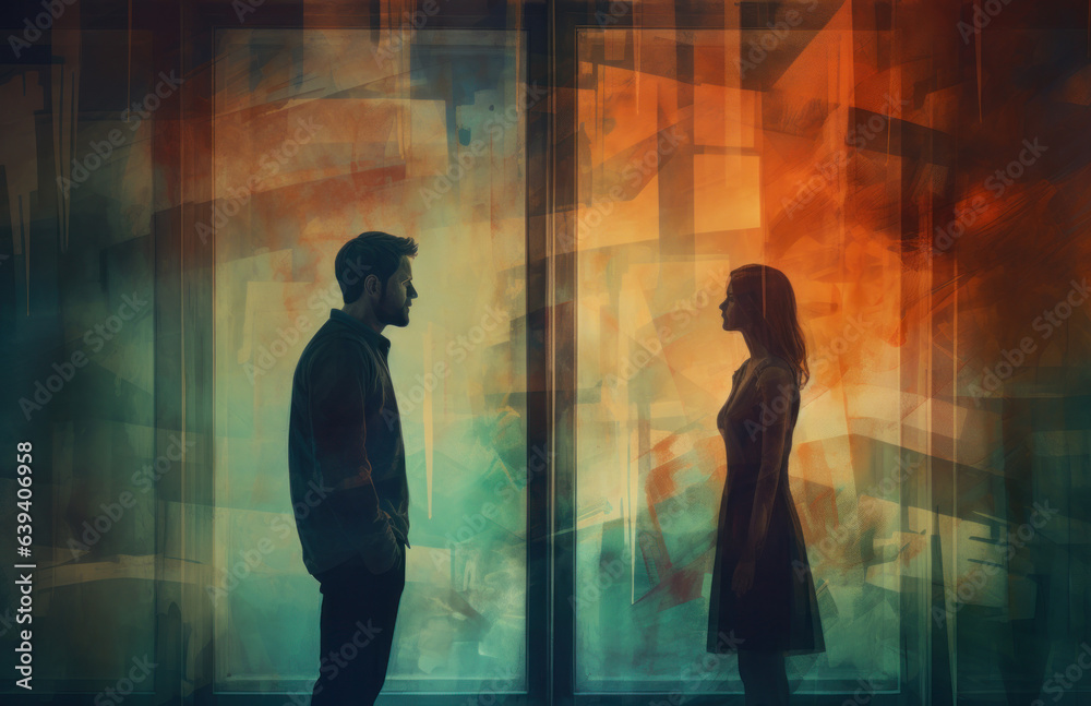 Marriage on the Brink: Silhouettes of Man and Woman Separated
Marriage on the Brink: Silhouettes of Man and Woman Separated