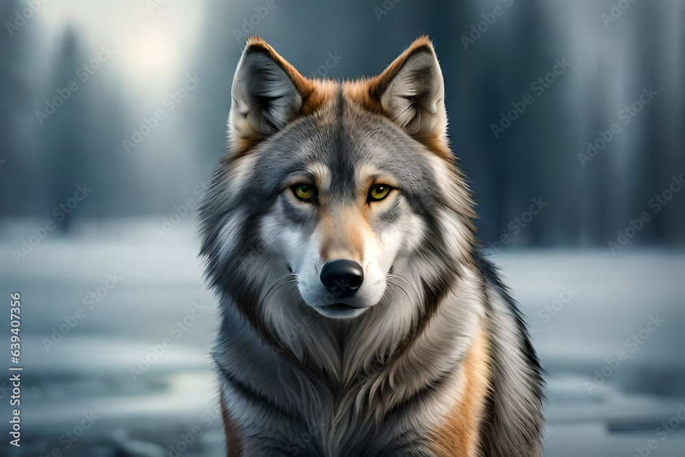 A grey wolf Canis lupus