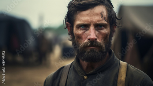 Foto portrait of an American civil war soldier