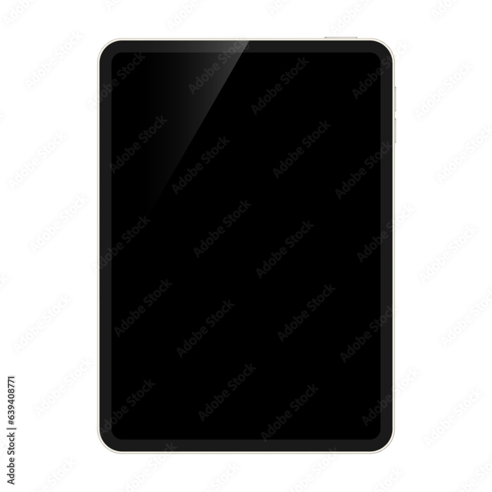 Tablet vector mockup with blank screen. White tablet display template isolated on white background. Tablet vector mockup with blank screen. White tablet display template isolated on white background.