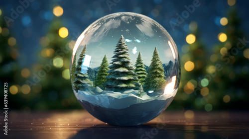 A holiday ornament with a miniature winter