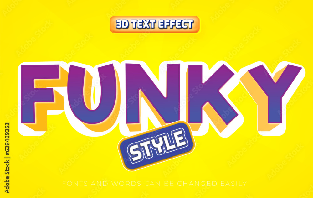 Funky cartoon style 3d editable text effect
