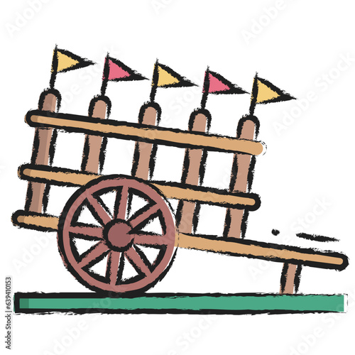 Hand drawn bullock cart icon