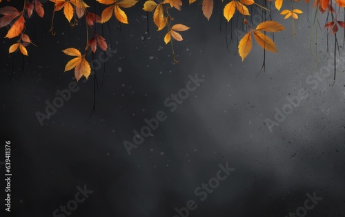 Autumn background with falling leaves