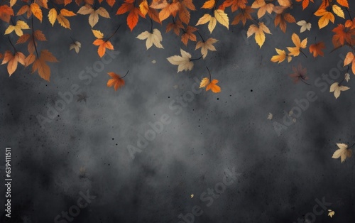 Autumn background with falling leaves