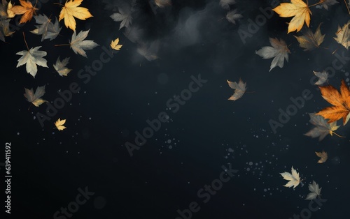 Autumn background with falling leaves
