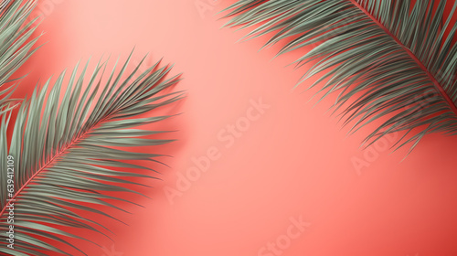 A vibrant palm tree against a striking