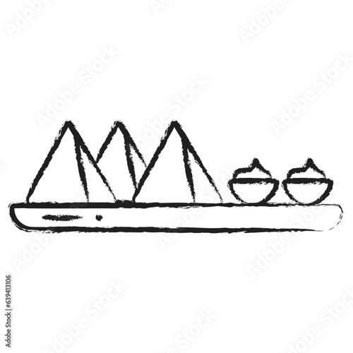 Hand drawn Samosa icon